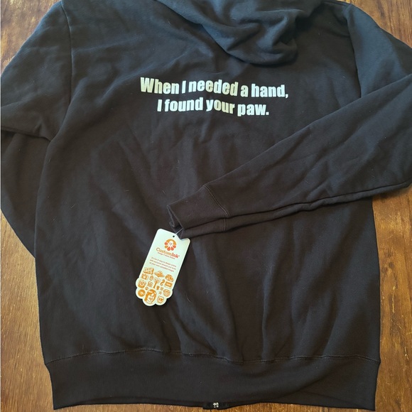Custom Ink Hanes Black Zip-Up Hoodie Dog Lover - Picture 3 of 6